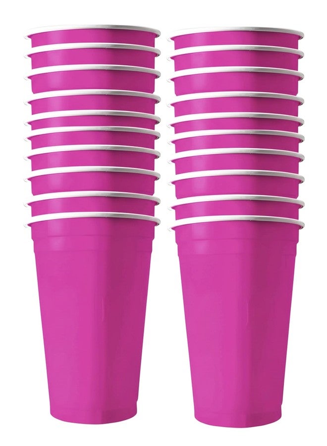 تيكلز مجموعة تيكلز من 20 كوبًا، أكواب بيرة بونغ مع مجموعة كرات بينغ بونغ مجانية، أكواب شرب سهلة الإمساك وقابلة لإعادة الاستخدام للحفلات، مناسبة للشاي المثلج، والبانش، والكوكتيل، وألعاب الأزواج والسيدات (اللون: وردي داكن، الحجم: 475 مل) - Image 1